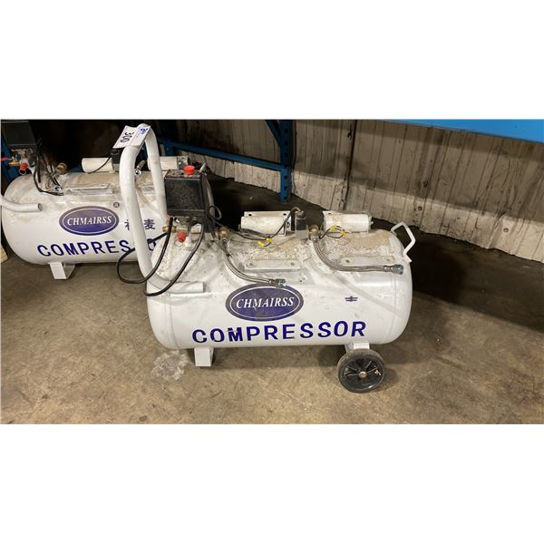 CHMAIRSS WHITE MOBILE INDUSTRIAL HORIZONTAL HEAVY DUTY COMPRESSOR TANK