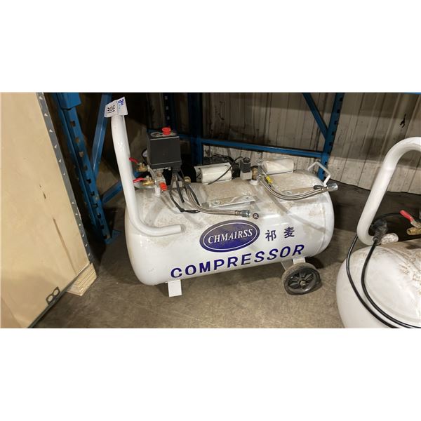 CHMAIRSS WHITE MOBILE INDUSTRIAL HORIZONTAL HEAVY DUTY COMPRESSOR TANK