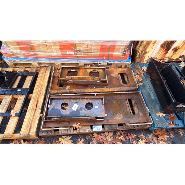 PALLET OF SKID STEER ATTACHMENT MOUNTING PLATES