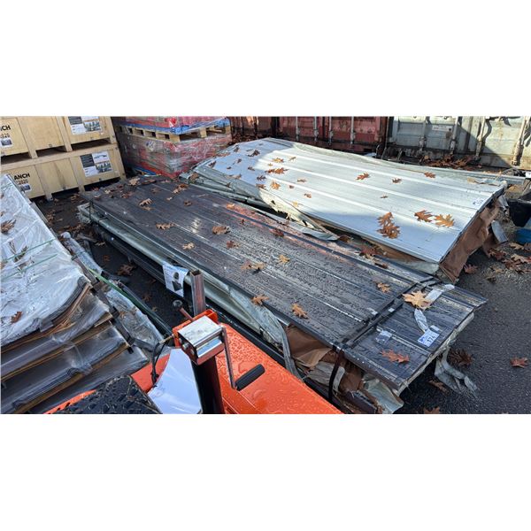3 STACK OF APPROX 150 SKLP SK-XH50 3' X 12' BLACK GALVALUME STEEL ROOFING SHEETS