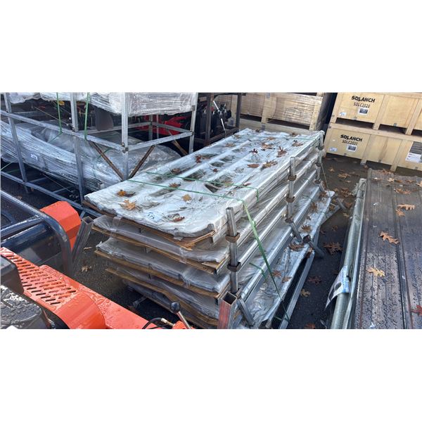 5 STACK OF APPROX 250PCS 3' X 8' WHITE GALVALUME STEEL ROOFING SHEETS