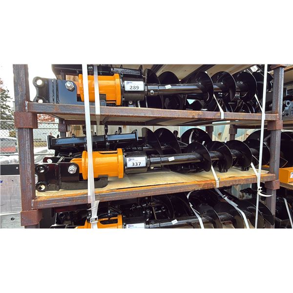 GIYI C-10 MINI EXCAVATOR ATTACHMENT SET- 2 BUCKETS, GRABBER, RAKE, RIPPER, QUICK CONNECT, AUGER &