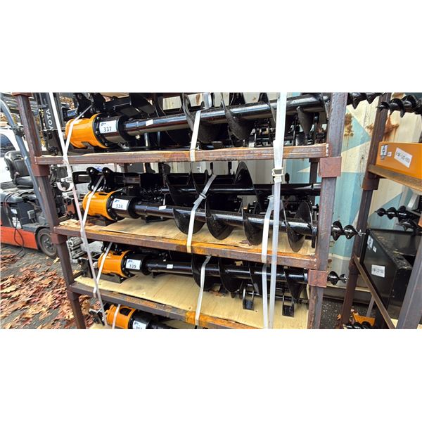 GIYI C-10 MINI EXCAVATOR ATTACHMENT SET- 2 BUCKETS, GRABBER, RAKE, RIPPER, QUICK CONNECT, AUGER &