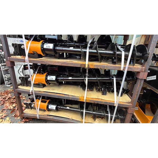 GIYI C-10 MINI EXCAVATOR ATTACHMENT SET- 2 BUCKETS, GRABBER, RAKE, RIPPER, QUICK CONNECT, AUGER &