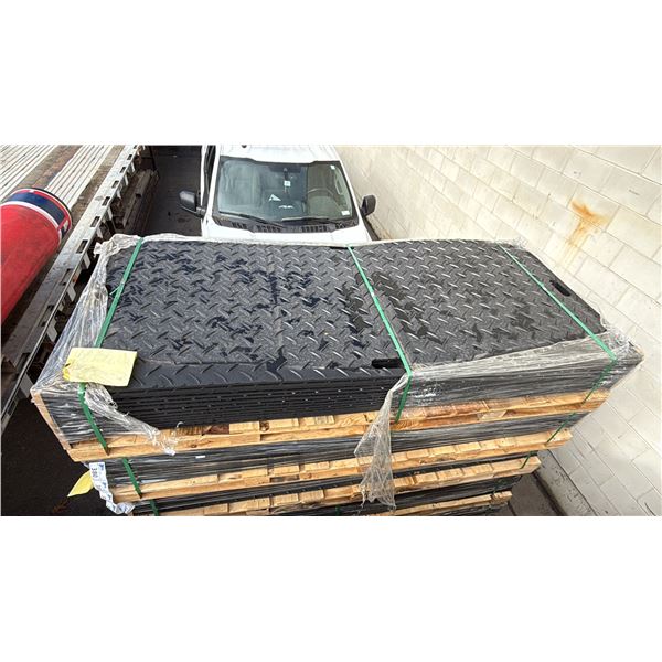 PALLET OF 15 HEAVY DUTY INDUSTRIAL 47" X 95" PLASTIC CONSTRUCTION SITE ROADBED PROTECTION MATS