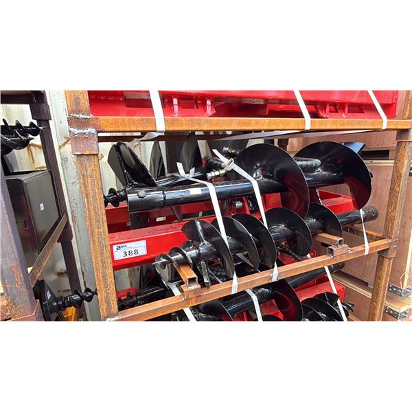 GIYI RED SKID STEER HYDRAULIC AUGER ATTACHMENT SET WITH 3 RODS