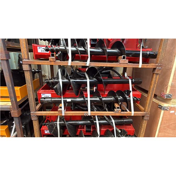 GIYI RED SKID STEER HYDRAULIC AUGER ATTACHMENT SET WITH 3 RODS