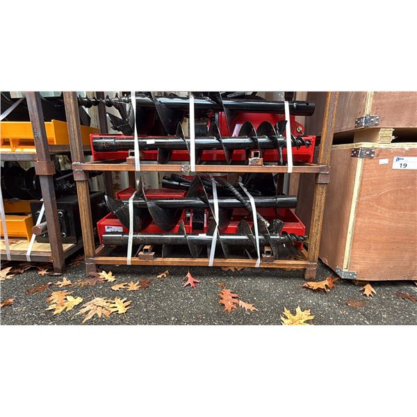 GIYI RED SKID STEER HYDRAULIC AUGER ATTACHMENT SET WITH 3 RODS