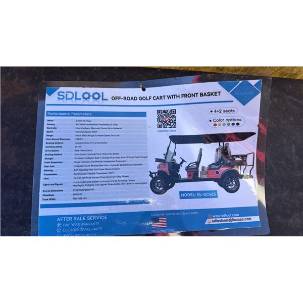 SDLOOL OFF-ROAD 4+2 SEATS ELECTRIC GOLF CART WITH FRONT BASKET