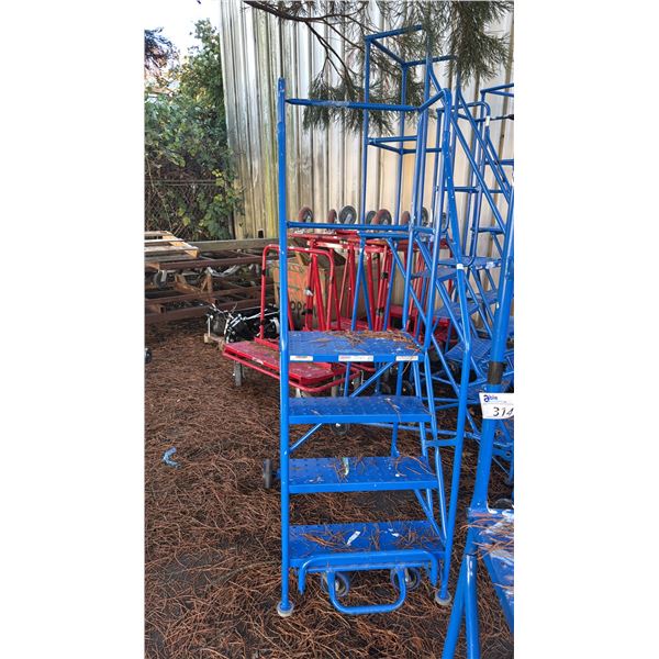 CANWAY 4H-20 HEAVY DUTY BLUE 4 STEP NARROW MOBILE WAREHOUSE STAIRS WITH 20" X 15" PLATFORM