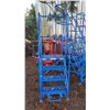 Image 1 : CANWAY 4H HEAVY DUTY BLUE 4 STEP NARROW MOBILE WAREHOUSE STAIRS WITH 24" X 15" PLATFORM