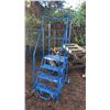 Image 1 : CANWAY 4H HEAVY DUTY BLUE 4 STEP NARROW MOBILE WAREHOUSE STAIRS WITH 24" X 15" PLATFORM