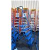 Image 1 : CANWAY 5H HEAVY DUTY BLUE 5 STEP NARROW MOBILE WAREHOUSE STAIRS WITH 24" X 15" PLATFORM