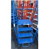 Image 2 : CANWAY 4H-EXT22.5 HEAVY DUTY BLUE 4 STEP MOBILE WAREHOUSE STAIRS WITH 24" X 22.5" PLATFORM