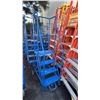 Image 3 : CANWAY 4H-20 HEAVY DUTY BLUE 4 STEP NARROW MOBILE WAREHOUSE STAIRS WITH 20" X 15" PLATFORM
