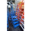 Image 1 : CANWAY 4H-20 HEAVY DUTY BLUE 4 STEP NARROW MOBILE WAREHOUSE STAIRS WITH 20" X 15" PLATFORM