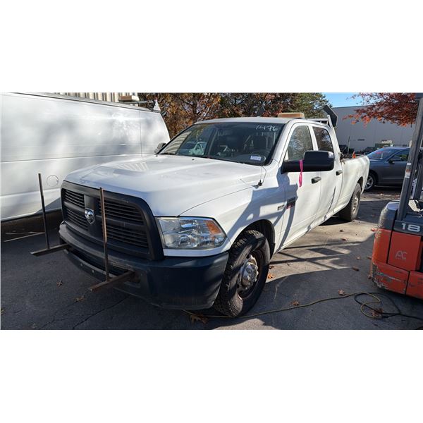 2012 DODGE RAM 2500, PICKUP, WHITE, VIN 3C6TD4HT0CG272272,