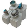 Image 2 : 4 New Rings * all stamped .925 * (Copper Turquoise, Turquoise & Moonstone) Longest ring  is 35 mm * 