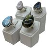 Image 2 : 4 New Rings * all stamped .925 * (Labradorite, Boulder Opal, Rose Quartz, & Larimar) Longest ring  i