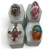 Image 1 : 4 New Rings * all stamped .925 * (Rhodochrosite, Oyster Turquoise, & Copper Turquoise) Longest ring 