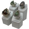 Image 2 : 4 New Rings * all stamped .925 * (Tiger's Eye, Aventurine,  Banded Agate, & Prehnite) Longest ring  