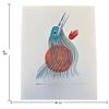 Image 2 : Signed Ben Houstie 2001 "Humming Bird Dancer" Original Painting on Paper (11 x 14 in.)
