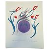 Image 1 : Ben Houstie 2001 Signed Humming Bird Dancer/Moon Painting (14.5 x 18.5 in.)