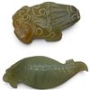 Image 1 : Carved Stone Turtle & Fish (turtle is 2" x 3" x 3/4") (fish is 1.5" x 3" x 1/4" and has a chipped ta
