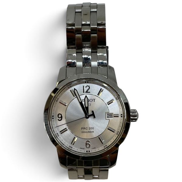 Tissot PRC 200 Water Resistant Watch * Model TO14410A * Stainless steel with a silver tone face 39mm