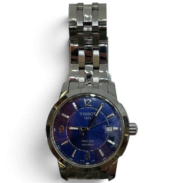 Tissot PRC 200 Water Resistant Watch * Model TO14410A * Stainless steel with a blue face 39mm case a