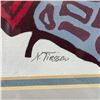 Image 2 : Original Signed N. Tiessen Abstract Painting - Double matted in a 17" x  22" frame