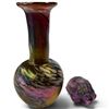 Image 1 : Purple Art Glass Vase & Turtle - Vase is 6" tall x 3.5" diameter