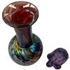 Image 2 : Purple Art Glass Vase & Turtle - Vase is 6" tall x 3.5" diameter
