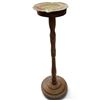 Image 1 : Vintage Turned Wood Ash Tray Stand with Enameled Labatt's Ashtray