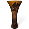 Image 1 : Large Gallé Style Art Nouveau Cameo Glass Trumpet Vase - 20" tall x 10" diameter