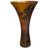 Image 2 : Large Gallé Style Art Nouveau Cameo Glass Trumpet Vase - 20" tall x 10" diameter