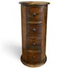 Image 1 : Solid Wood Cylindrical 4 Drawer Nightstand - 29" tall x 14" diameter