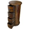 Image 2 : Solid Wood Cylindrical 4 Drawer Nightstand - 29" tall x 14" diameter