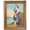 Image 1 : 1940s Oil Painting Signed MS - High End Studio Copy of a 1879 Mignon Painting - 13" x 17"