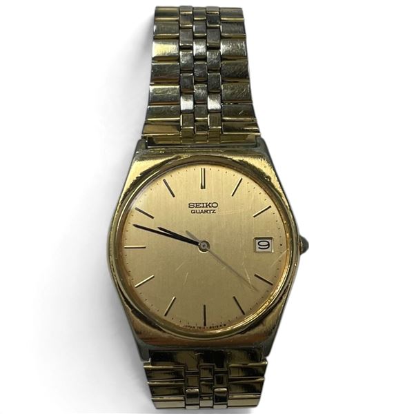 Men's 1970s Seiko Gold-tone Wrist Watch * Model 7812-8039 * 32mm face - shows some wear - In origina