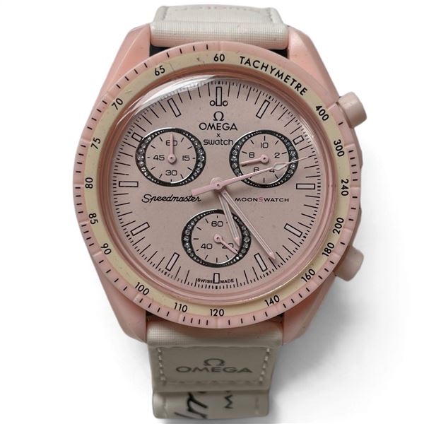 Swatch x Omega Bioceramic MoonSwatch "Mission to Venus" Watch - Powdery Pink - In original box with 