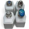 Image 1 : 4 New Rings * all stamped .925 * (Opal Triplet, Garnet, & Moonstone & Blue Chalcedony Turquoise) Lon