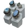 Image 2 : 4 New Rings * all stamped .925 * (Prehnite, Larimar Stone & Ocean Agate) Longest ring  is 36 mm * To