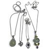 Image 1 : 4 New Gemstone Necklaces * All Stamped .925 (Green Prehnite, Amethyst Crystal, Rainbow Moonstones an