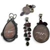 Image 1 : 4 New Gemstone Pendants * All Stamped .925 (Rose Quartz, Garnet Crystal, Amethyst Crystal and more) 