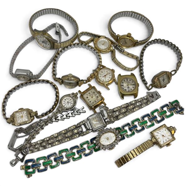Bag of Ladies "As Is" Watches - Some are Gold Plate or Gold Filled