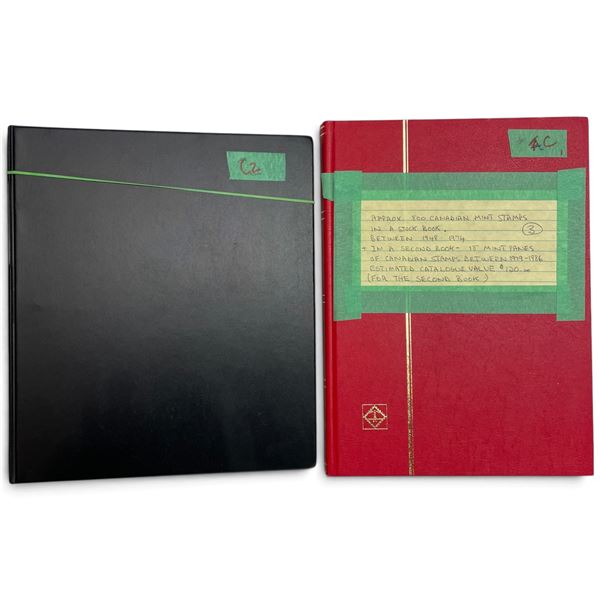 18 Canada Mint Panes in Binder  & Stock Book of 800 Mint Canadian Stamps Dated Between 1948-1974 (Ap