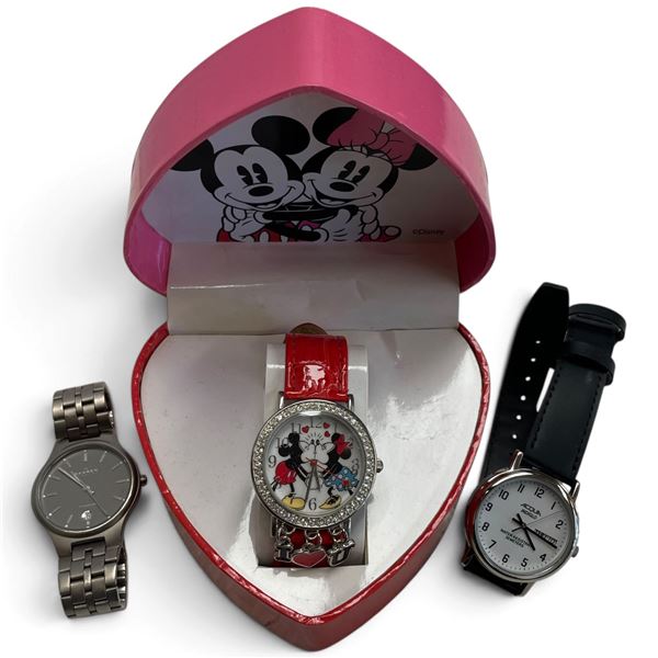 Group of 3 Watches - Mickey & Minnie Mouse, Acqua Indiglo & Skagen Denmark (for small wrist) Disney 