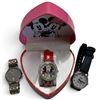 Image 1 : Group of 3 Watches - Mickey & Minnie Mouse, Acqua Indiglo & Skagen Denmark (for small wrist) Disney