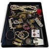 Image 1 : Collection of Jewelry Featuring 55" Carved Skull Prayer Beads and Fashion Jewelry (Some Vintage)